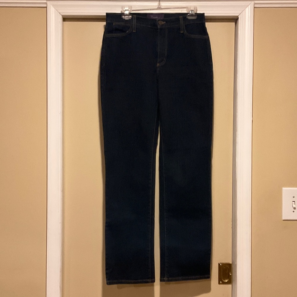 Misses NYDJ Dark Blue Denim Jeans with Lift Tuck Technology 10 Made in the USA